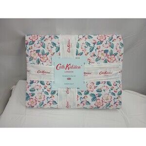 Cath Kidston QUEEN Quilt Coverlet Pretty Cherry pink Blossom Floral NEW